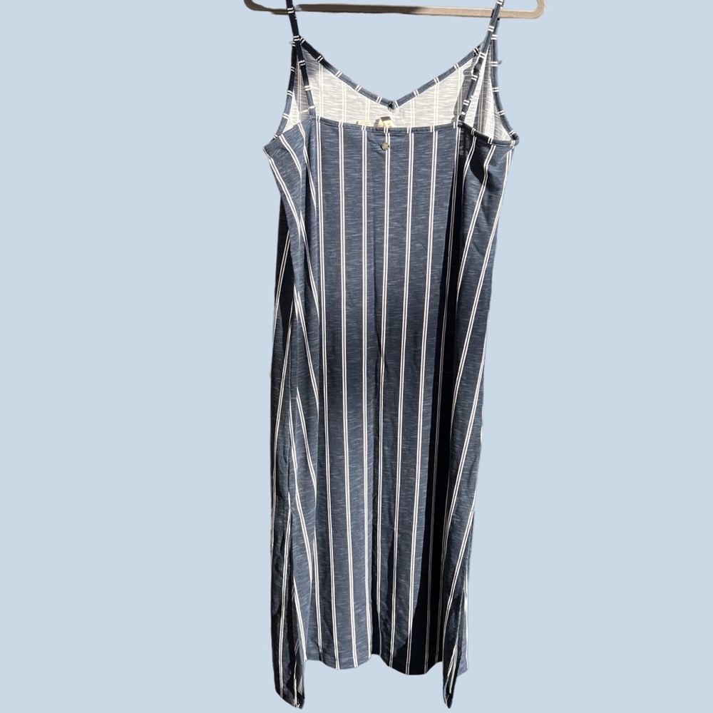 ROXY NAVY BLUE STRIPED MIDI DRESS - Picture 2 of 5